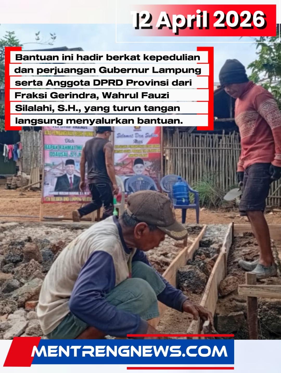 BUKAN DARI PERKIM!  BUKAN DARI APBD: Rudini Bernapas Lega, Gubernur dan Wahrul Gerindra Turun Tangan