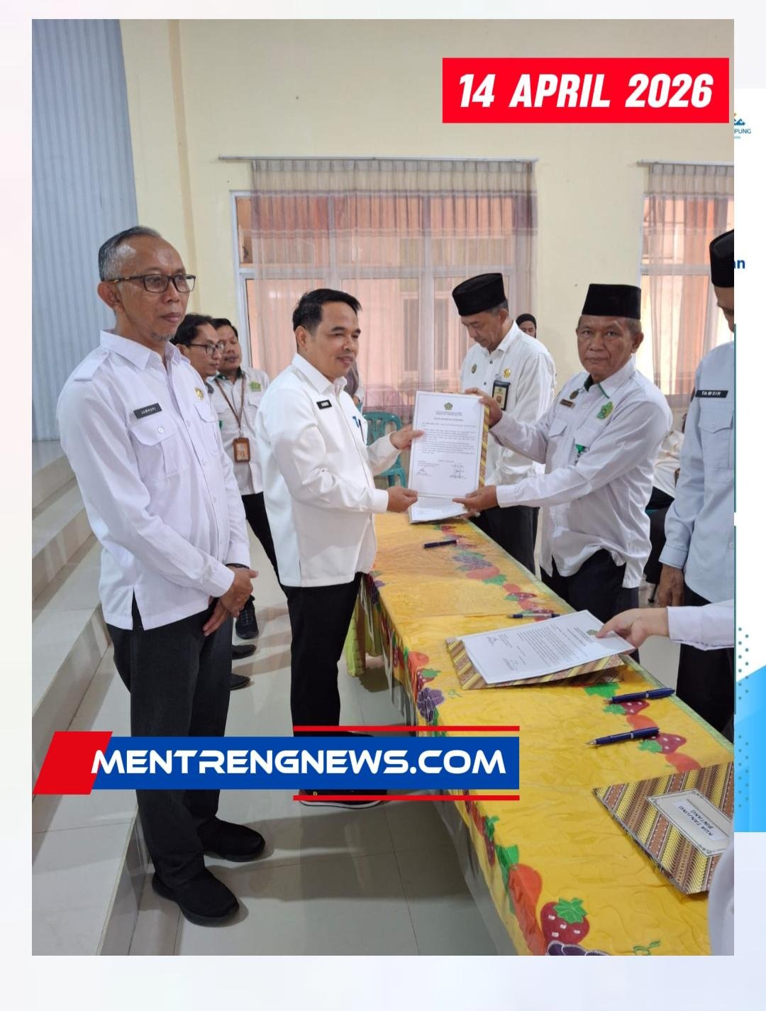 📰 KEPALA KUA Kecamatan Penengahan Sisman Sahiri S.Pd.I Hadiri Penandatangan Pakta Integritas, Membangun Pelayanan Bersih  Dan Transparan,