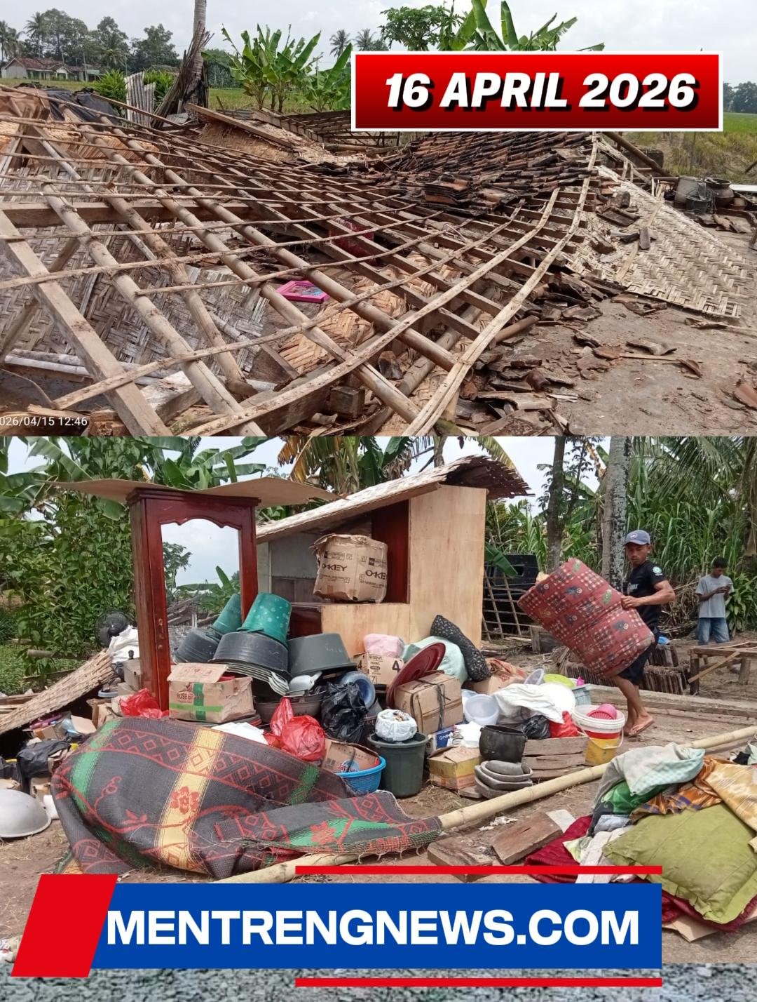 📰 RUMAH WARGA CINTA MULYA ROBOH,  CAMAT SUMIYATI,  KADINSOS PUJI SUKANTO BERSAMA BPBD, PERKIM & LEGISLATIF CEPAT TANGGAP
