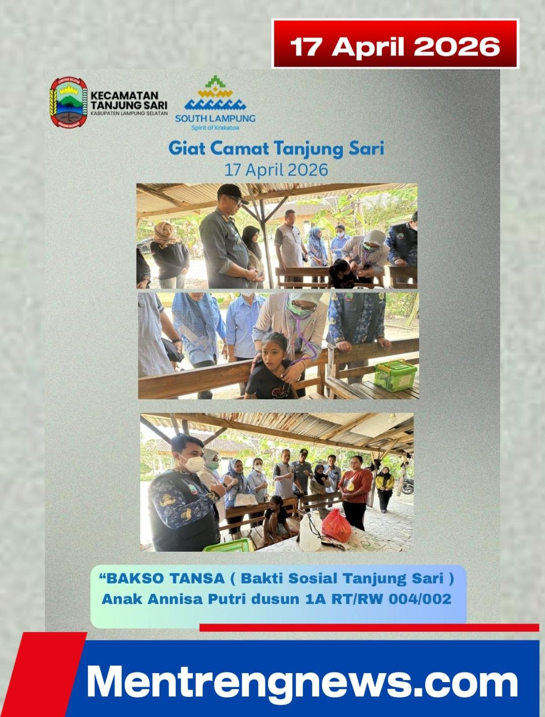 📰 BAKTI SOSIAL TANJUNG SARI PROGRAM RUTIN SETIAP JUMAT, CAMAT SUSILO HANDOYO PRIORITASKAN WARGA SAKIT MENAHUN DAN PENYANDANG DISABILITAS