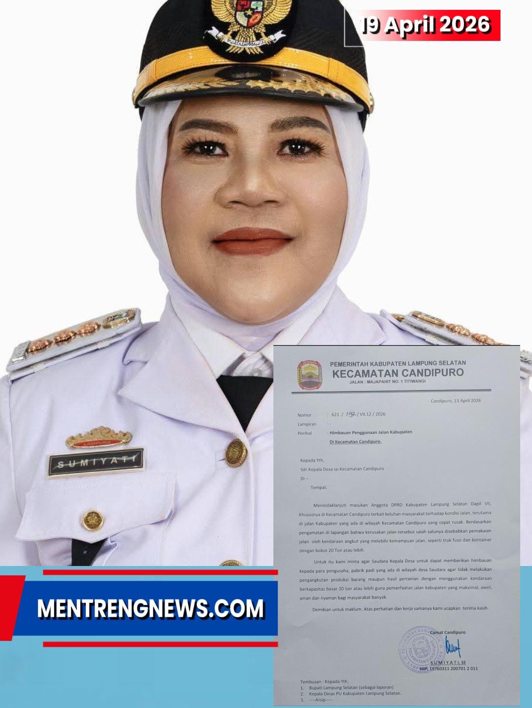 📰 PERINGATAN KERAS! CAMAT SUMIYATI KELUARKAN SURAT EDARAN: LARANG TOTAL TRUK 20 TON KE ATAS! JALAN RUSAK PARAH, KAMI TIDAK MAIN-MAIN!