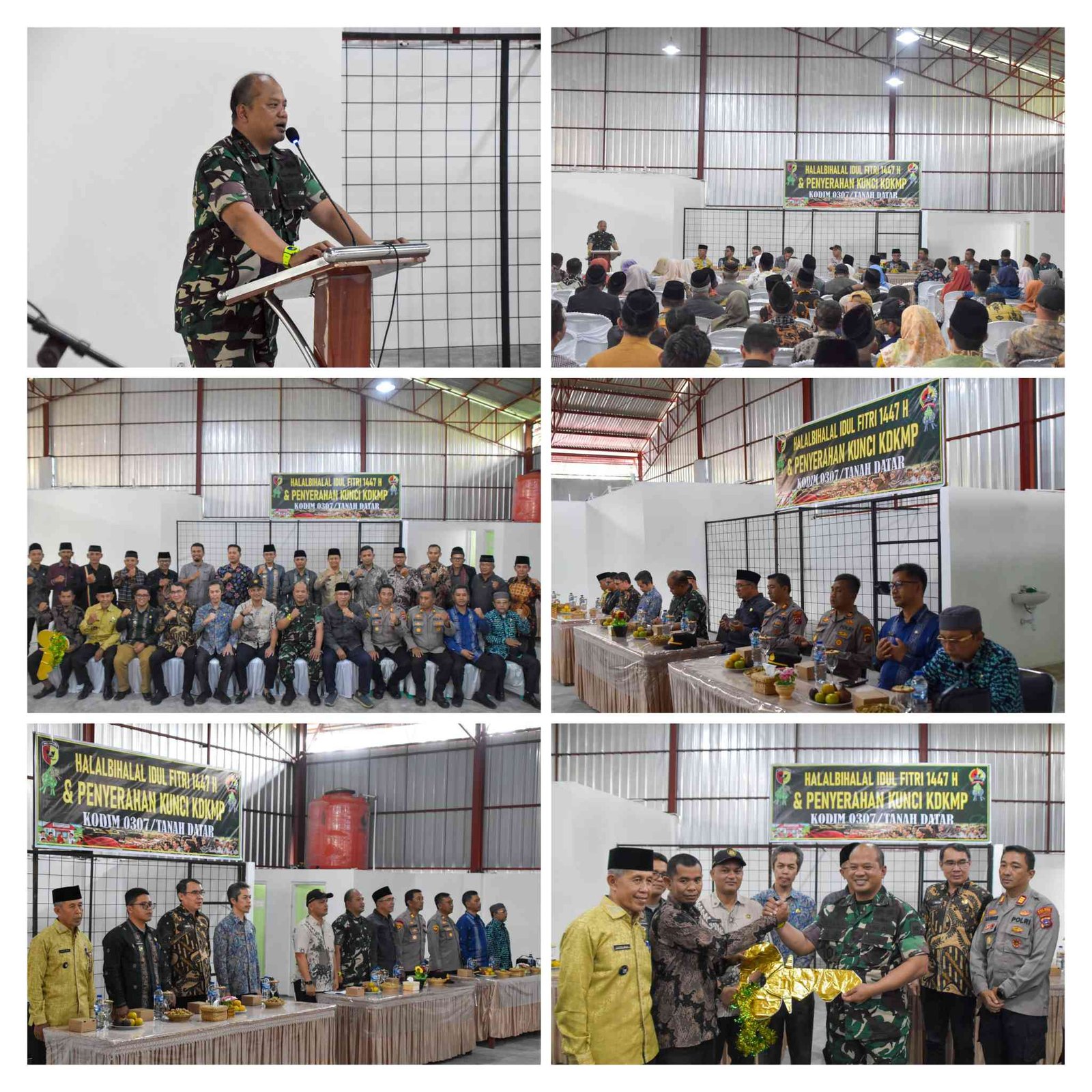 Pererat Silaturahmi Pasca-Lebaran, Kodim 0307/Tanah Datar Gelar Halalbihalal 1447 H Serah Terima Kunci KDKMP Kepada Ketua Koperasi Nagari Salimpaung