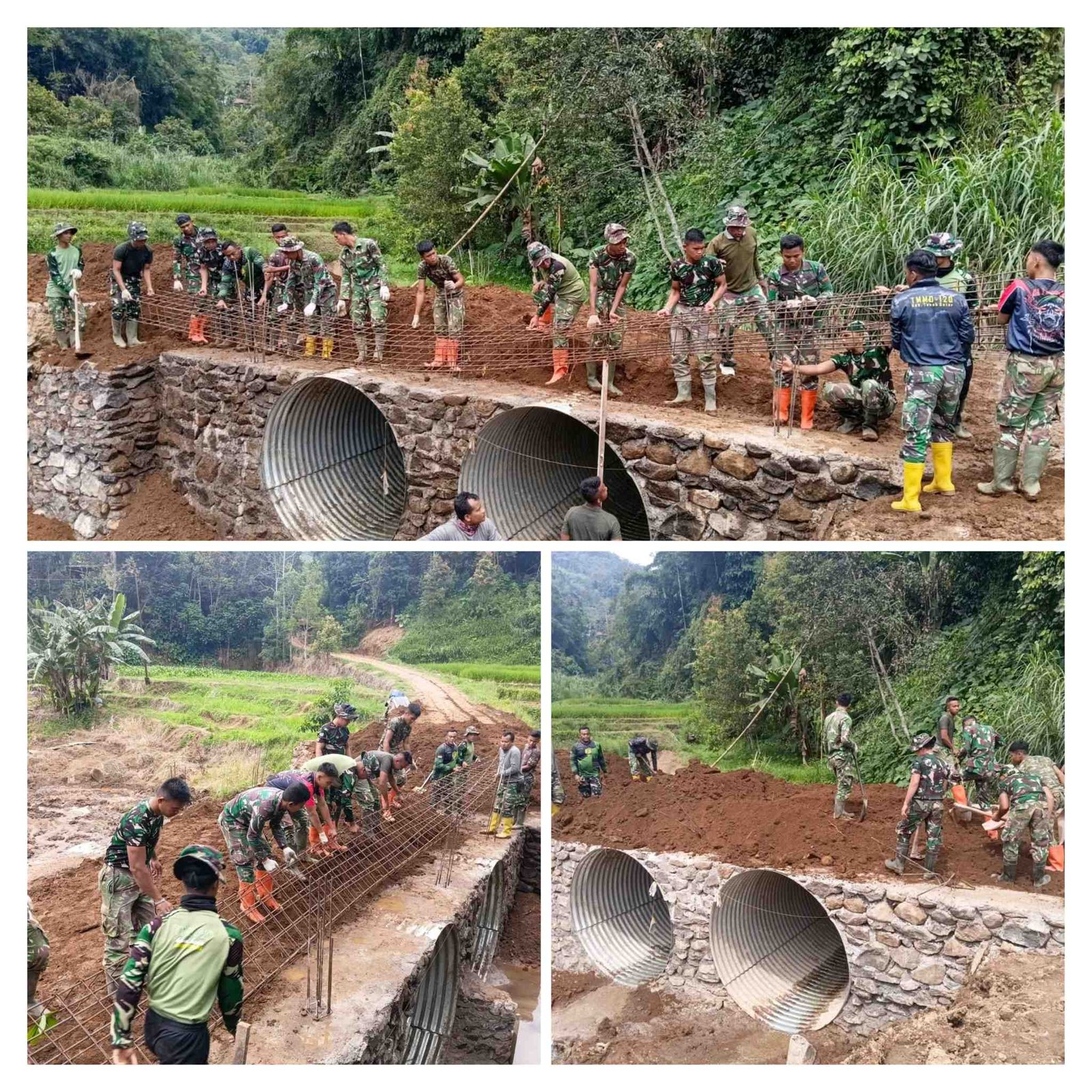 Demi Negeri dan Rakyat, Prajurit TNI Bersama Warga Tembus Batas: Jembatan Armco Bayua Bangkitkan Harapan Baru