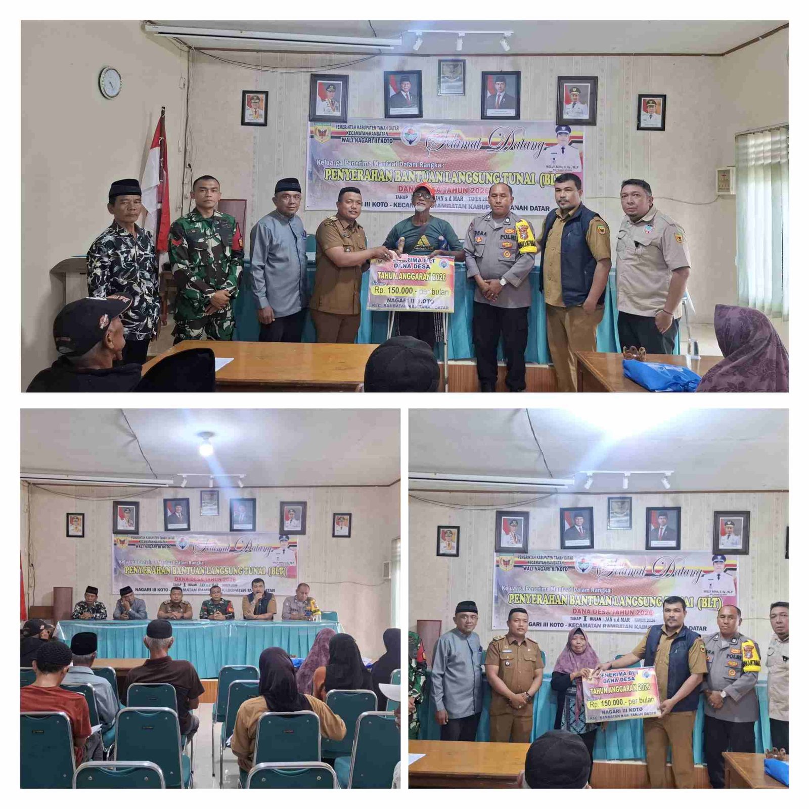 Babinsa Koramil 07/Rambatan Dampingi Penyaluran BLT di Nagari III Koto