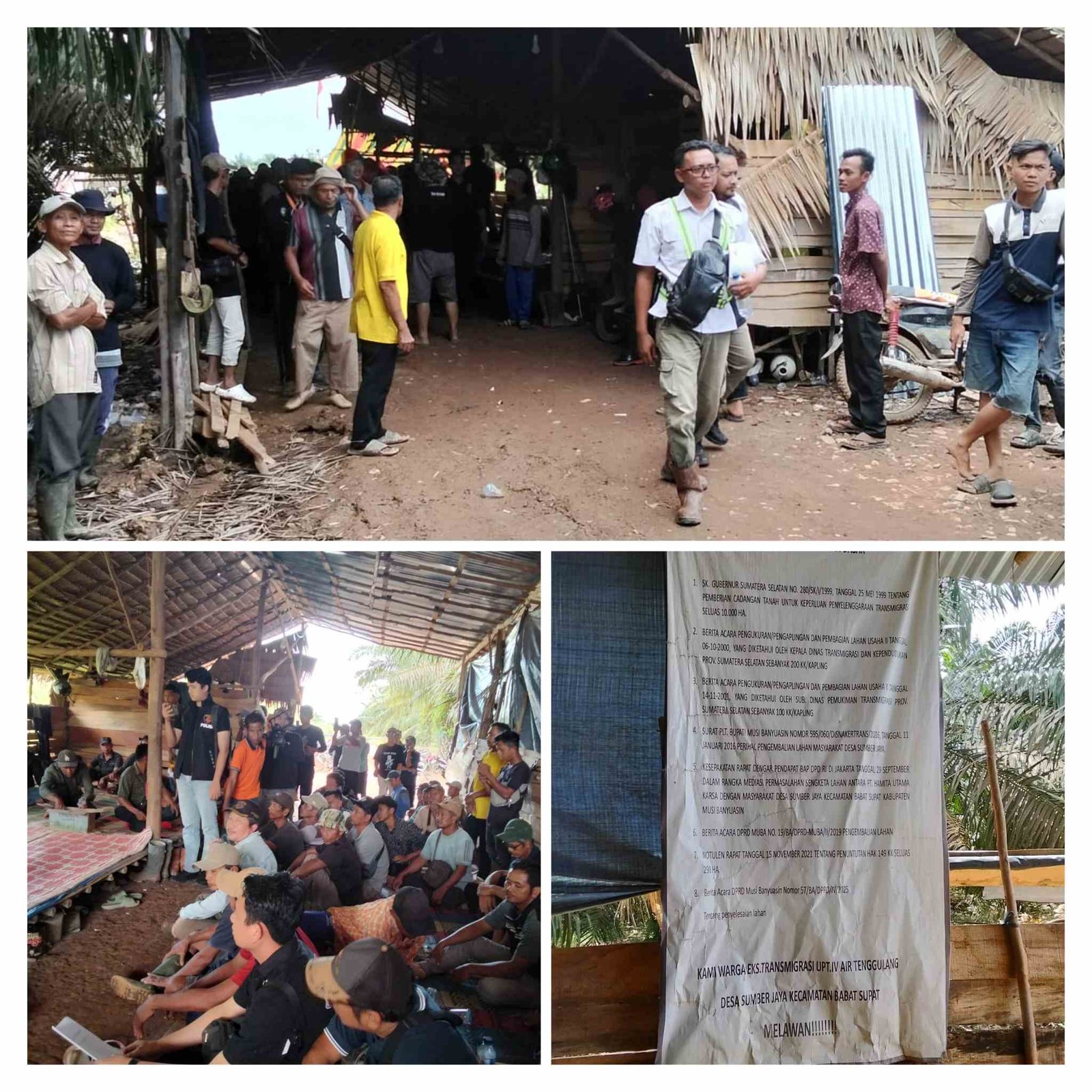 Perseteruan Eks Warga Transmigrasi SP4 Desa Suber Jaya dengan PT.HUK memanas