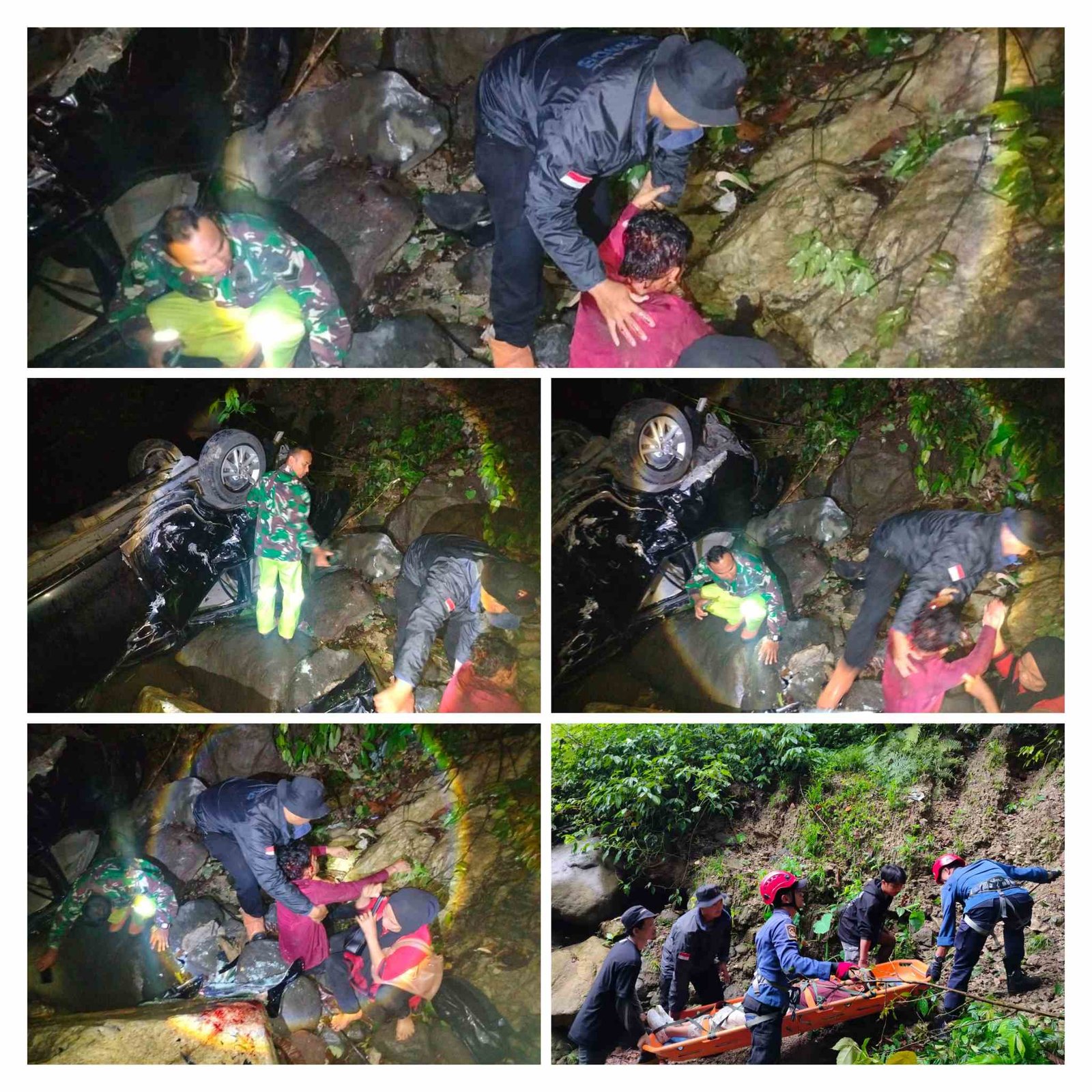 Aksi Heroik Babinsa Sertu Irwansyah, Terjun Evakuasi Korban Mobil Masuk Jurang di Perbatasan Padang – Bukittinggi
