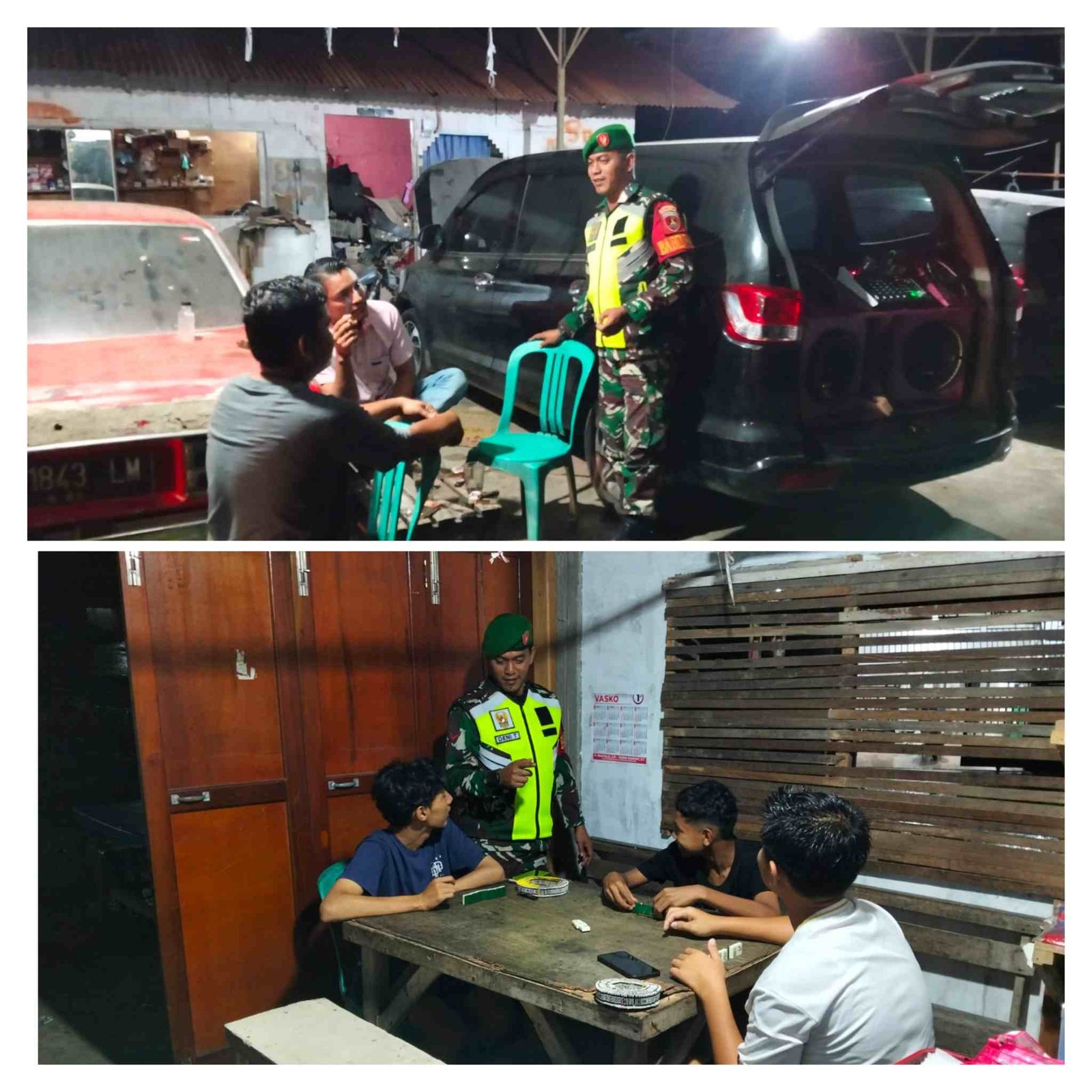 Perkuat Sinergi dan Deteksi Dini, Kopda Deni Babinsa Koramil 11/Tanjung Emas Gelorakan Patroli Malam Sambil Komsos