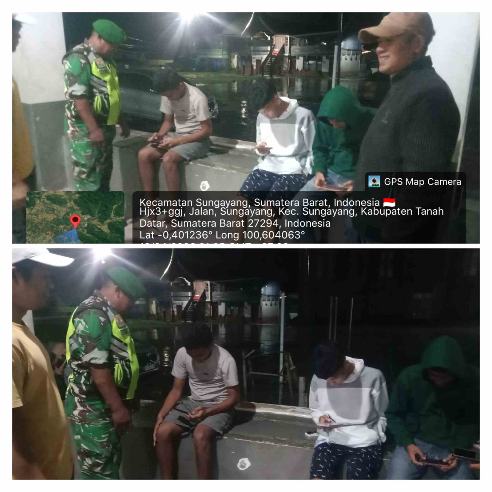 Perkuat Sinergi Kamtibmas, Sertu Syafrizal Babinsa Koramil 06/Sungayang Gelar Patroli Malam dan Komsos Bersama Warga