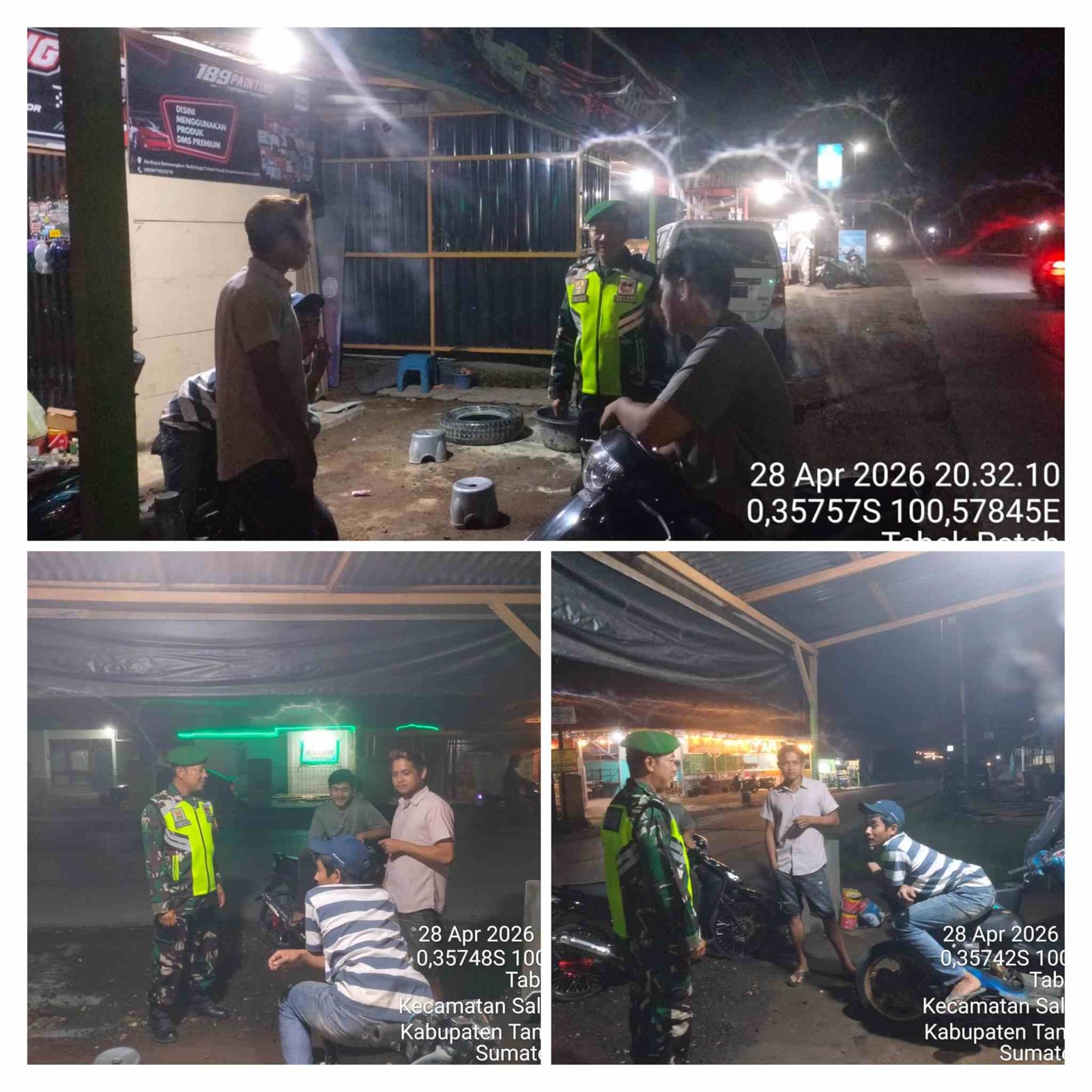 Waspada Dini, Babinsa Koramil 09/Salimpaung Gencarkan Patroli Malam demi Jaga Kamtibmas