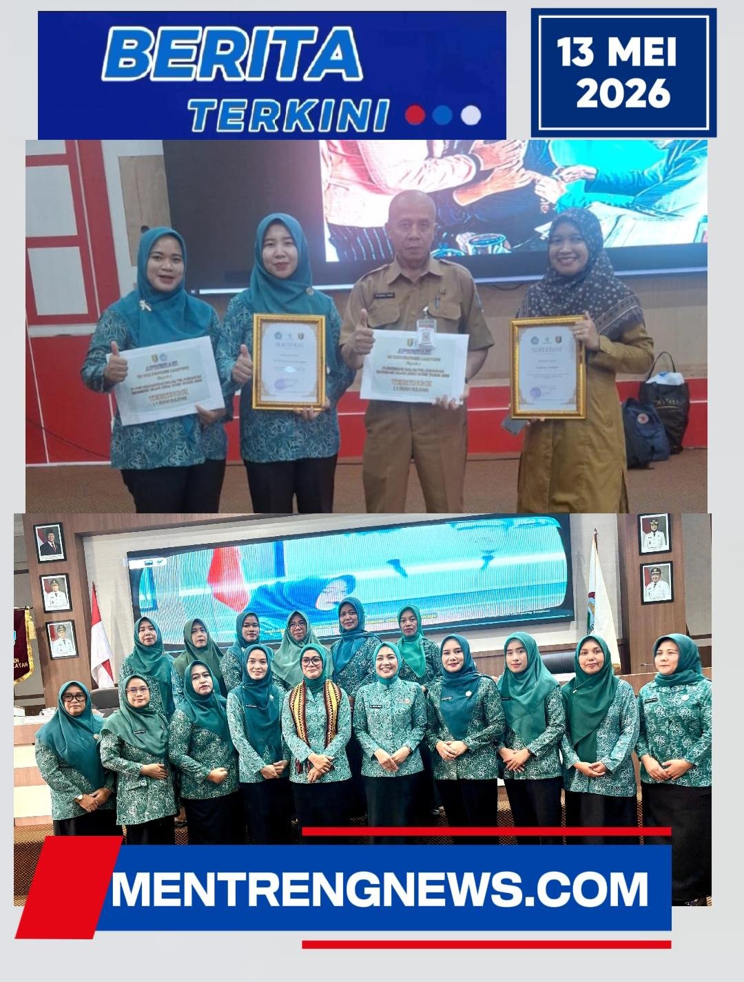 TP PKK Kecamatan Penengahan Raih Penghargaan Tertinggi Imunisasi Kejar Zero Dose Tingkat Provinsi Lampung