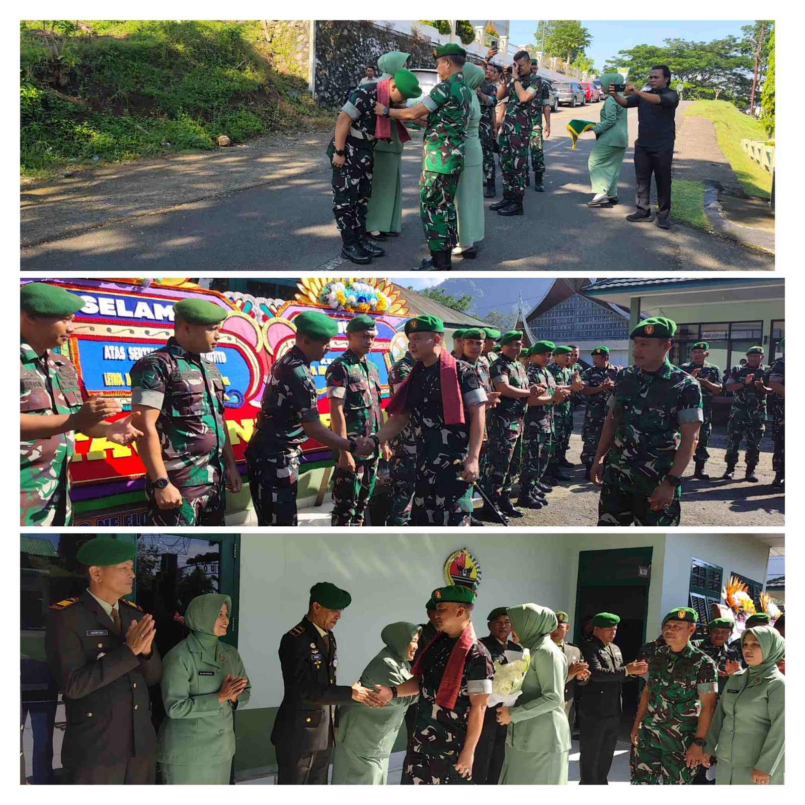Meriah dan Penuh Semangat, Personel Kodim 0307/TD Sambut Kedatangan Dandim Baru Letkol Arm Hendriyana, S.Sos., M.M.