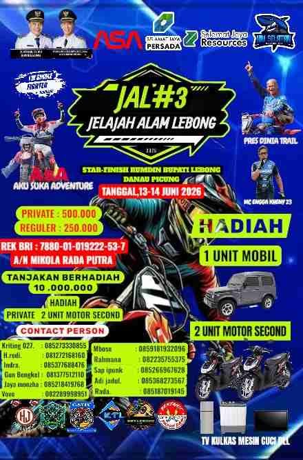 Offroader Nusantara Akan Berkumpul di Jelajah Alam Lebong 13-14 Juni 2026
