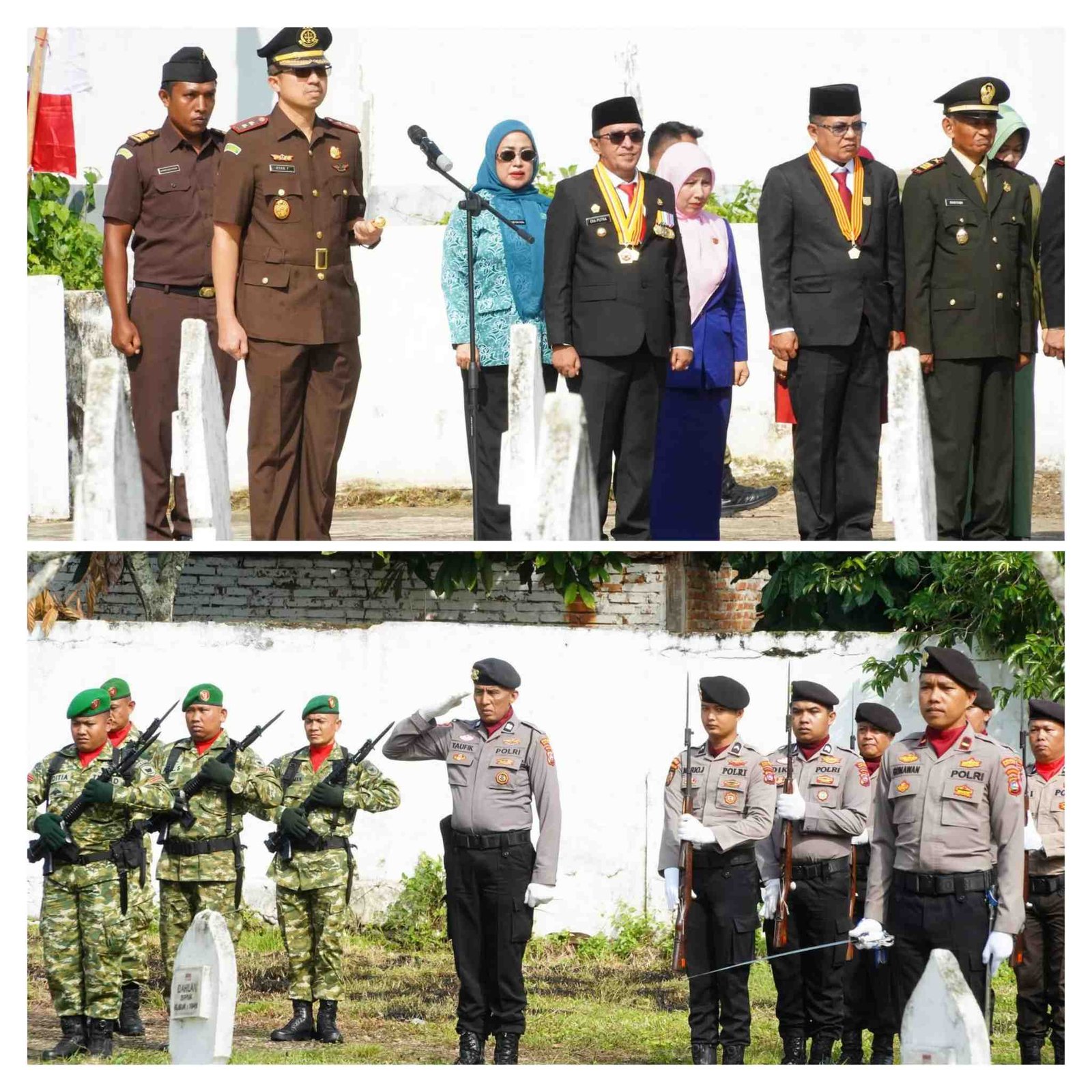Wakili Dandim, Pasi Pers Kodim 0307/TD Ikuti Ziarah Makam Pahlawan Bersama Forkopimda Dipimpin Kajari Tanah Datar