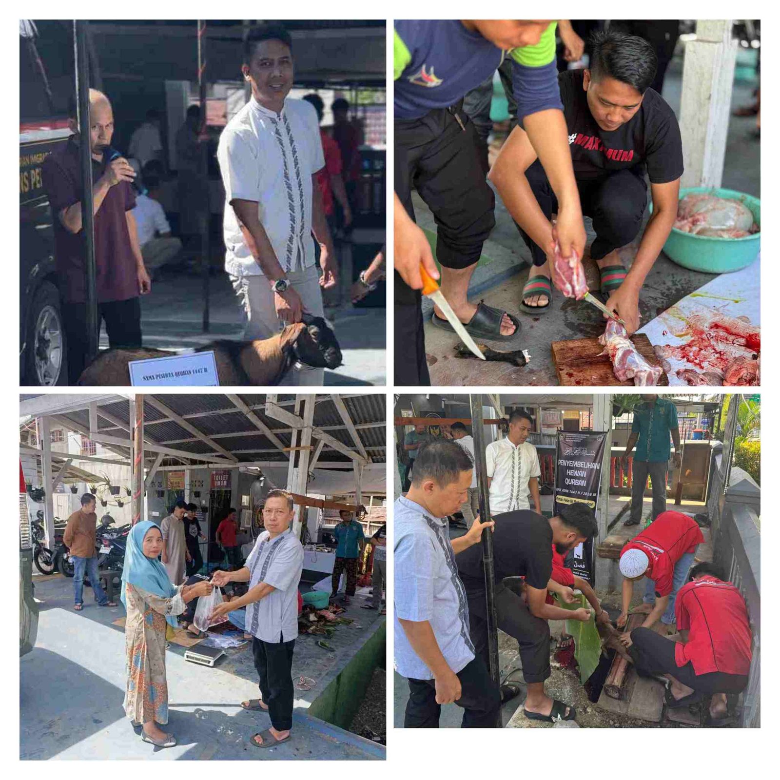 Penyembelihan Hewan Qurban Di Rutan Batusangkar,  4 Ekor Kambing Berhasil Di Distribusikan Pada Momen Idul Adha 1447 H