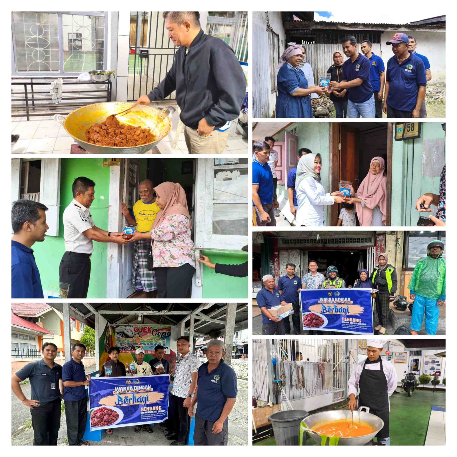 Jumat Berkah, Wargabinaan Rutan Padang Panjang Berbagi Rendang untuk Masyarakat