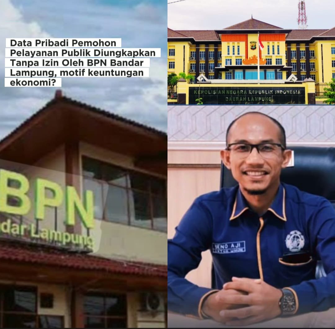 Bocorkan Data Pribadi, Pemohon Layanan Publik Laporkan BPN Bandar Lampung Ke Polda Lampung