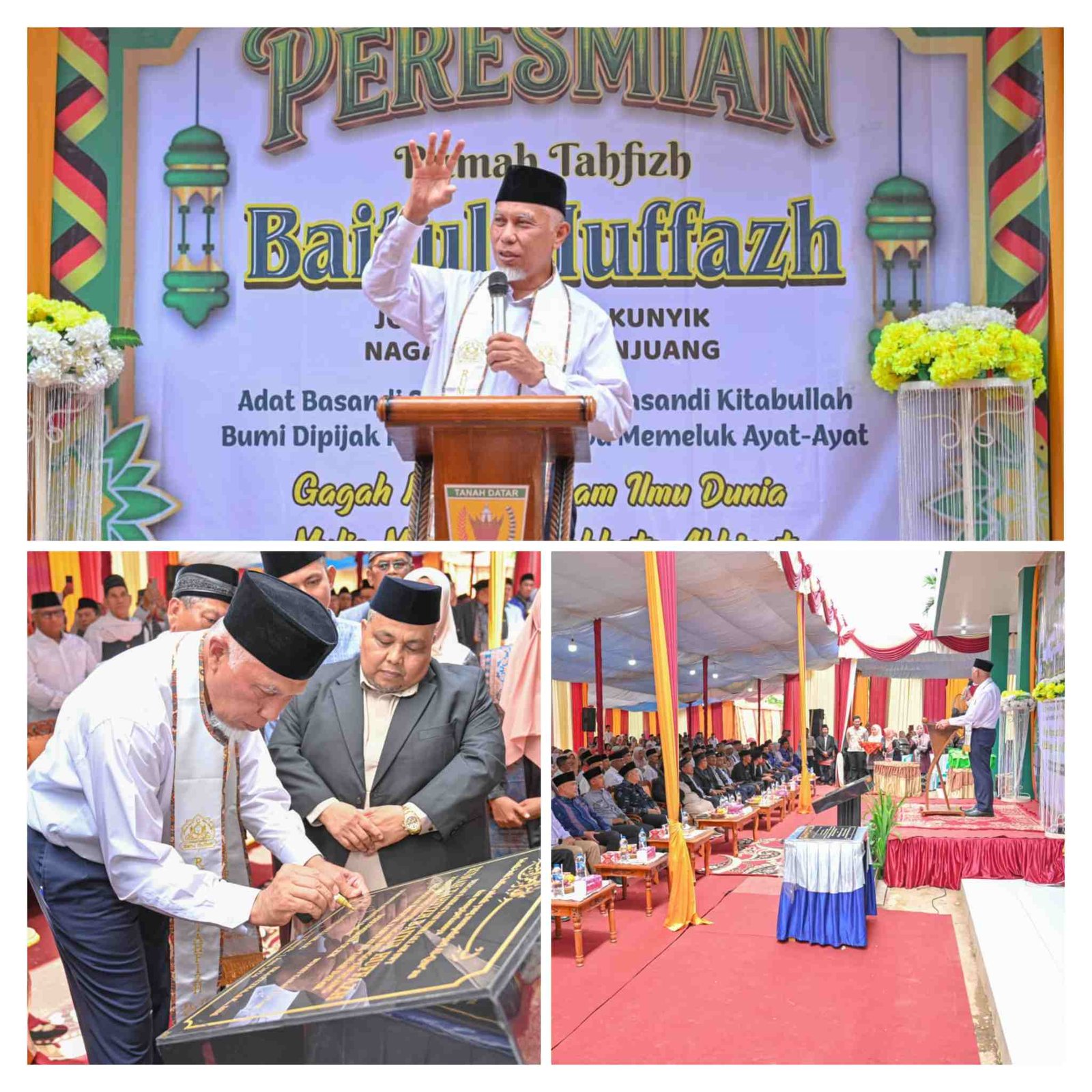 Gubernur Mahyeldi Resmikan Rumah Tahfiz Baitul Huffazh, Perkuat Pembinaan Generasi Qurani di Tanah Datar