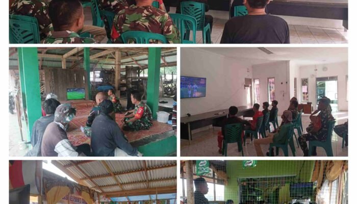 Kodim 0307/Tanah Datar Gelar Nonton Bareng Gembira Piala Dunia Bersama Masyarakat, Perkuat Kebersamaan dan Persatuan