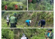Yonnif TP 951/Pandeka Marapi Gotong Royong Bersama Warga Bersihkan Lingkungan Di Nagari Simawang