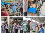 Babinsa Koramil 03/Pariangan Bersama Bhabinkamtibmas dan Mahasiswa KKN Tertibkan Warung di Pasar Simabur