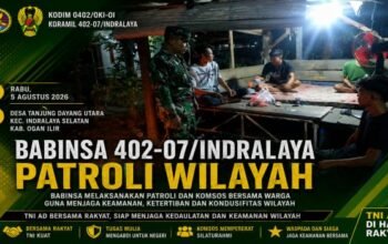 Perkuat Keamanan Desa, Babinsa Koramil 402-07/Indralaya Bersama Warga Aktifkan Siskamling dan Patroli Terpadu