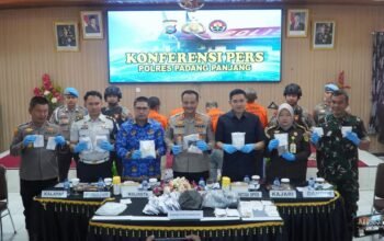 Polres Padang Panjang Ungkap Empat Kasus Narkotika, Dandim 0307/Tanah Datar Hadiri Konferensi Pers