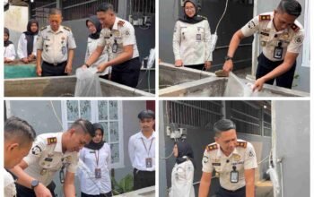 Dukung Program Ketahanan Pangan, Rutan Batusangkar Tebar Bibit Ikan Lele, Nila dan Gurami