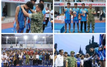 Dandim 0307/TD Hadiri Final Bola Voli Lima Puluh Kota vs Tanah Datar, Tegaskan Pentingnya Sportivitas dan Kebersamaan