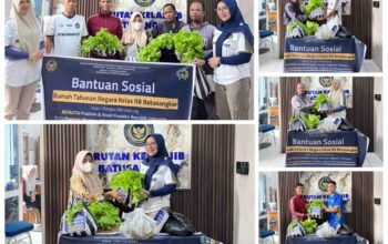 Rutan Batusangkar Salurkan Bansos Rutin Kepada Keluarga WBP, Manfaatkan Hasil Program Ketahanan Pangan.
