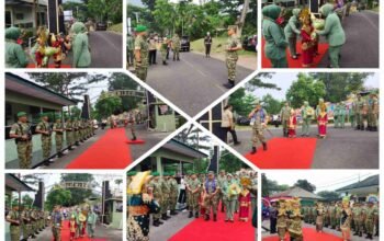 Kunker ke Kodim 0307/Tanah Datar, Danrem 032/Wirabraja Brigjen TNI Aji Mimbarno Disambut Khidmat Upacara Militer